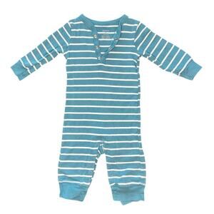 6M Baby Blue and White Striped Onesie